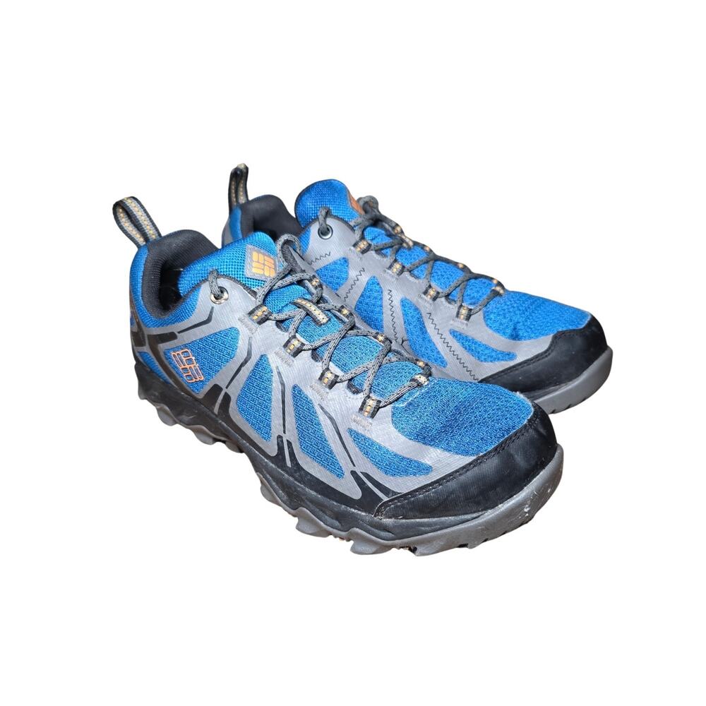 Columbia Mens 7/ W 8.5 Trailstorm Waterproof Hiking Shoes Gray Blue YM0749-036